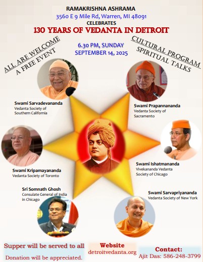 Celebrating 130 years of Vedanta in Detroit